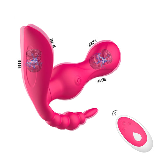 3 in 1 Wireless G Spot Remote Control Vibrator for Women Anal Clitoris Stimulator Wearable Panties Dildo Sex Toys For Adults