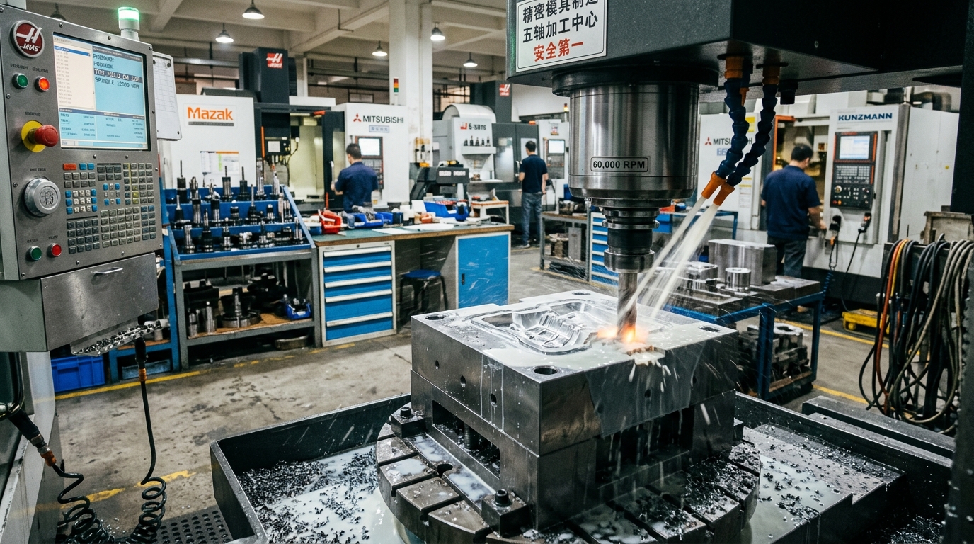 Earsoon High Precision 5-Axis CNC Machining Center milling hardened steel mold cavity