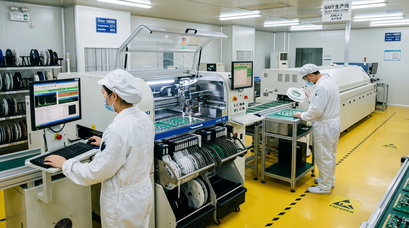 Earsoon Dust-Free Class 100000 SMT Electronics Cleanroom with Yamaha Pick and Place Lines