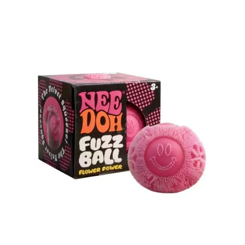 Sanqi Elan® Smiling Face Shaggy Sensory Furry Ball with Dough Core (5 Colors)