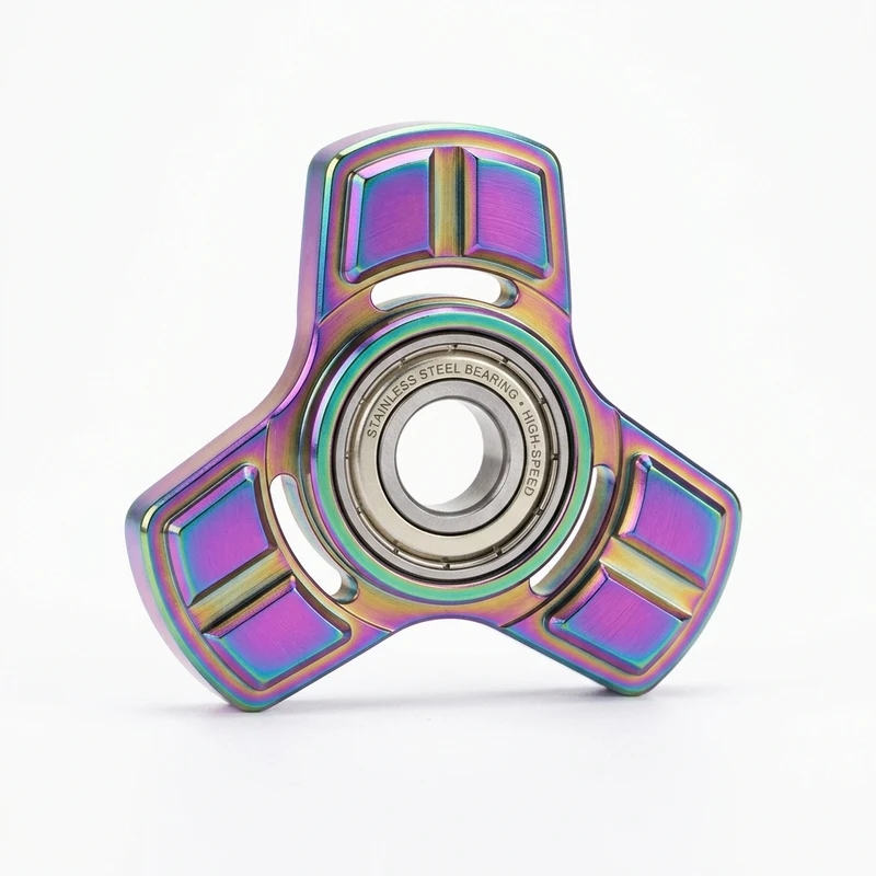 DS5469 Rainbow Iridescent Zinc Alloy Hand Gyro Spinner