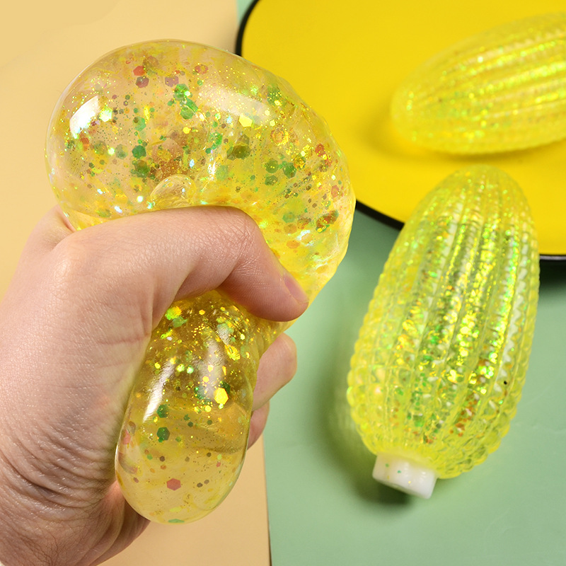 Sanqi Elan® Influencer-style Viral Rubber Maltose Corn Squishy Stress-relief Toy; Maltose-filled Slow-rebound Toywholesale Available
