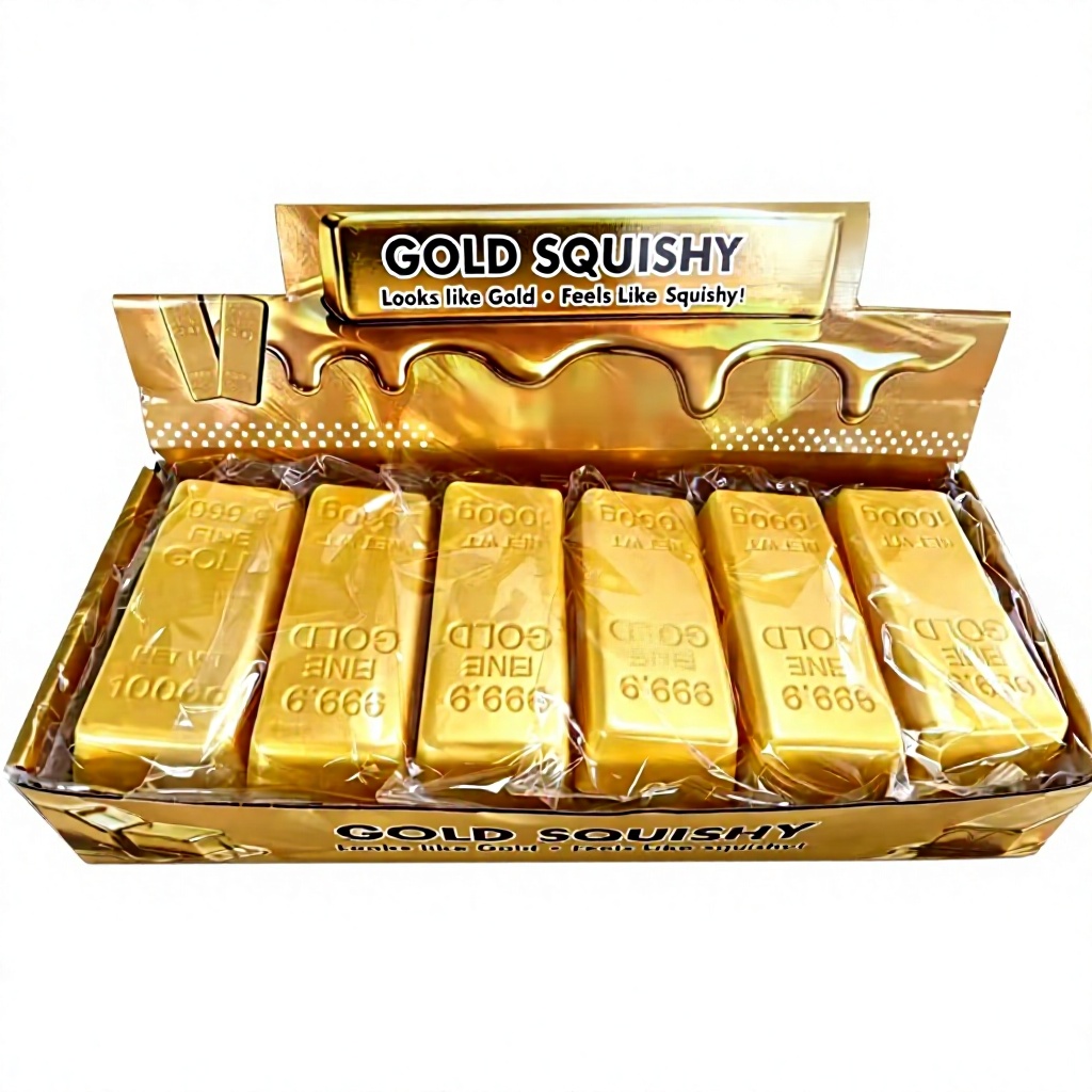 Sanqi Elan® Simulation Gold Brick Squishy Toy-Cute Stress Relief Fidget for Kids