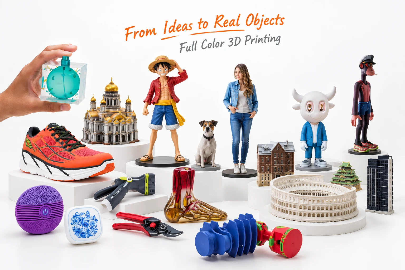 Full color 3D printing service for figurines miniatures p