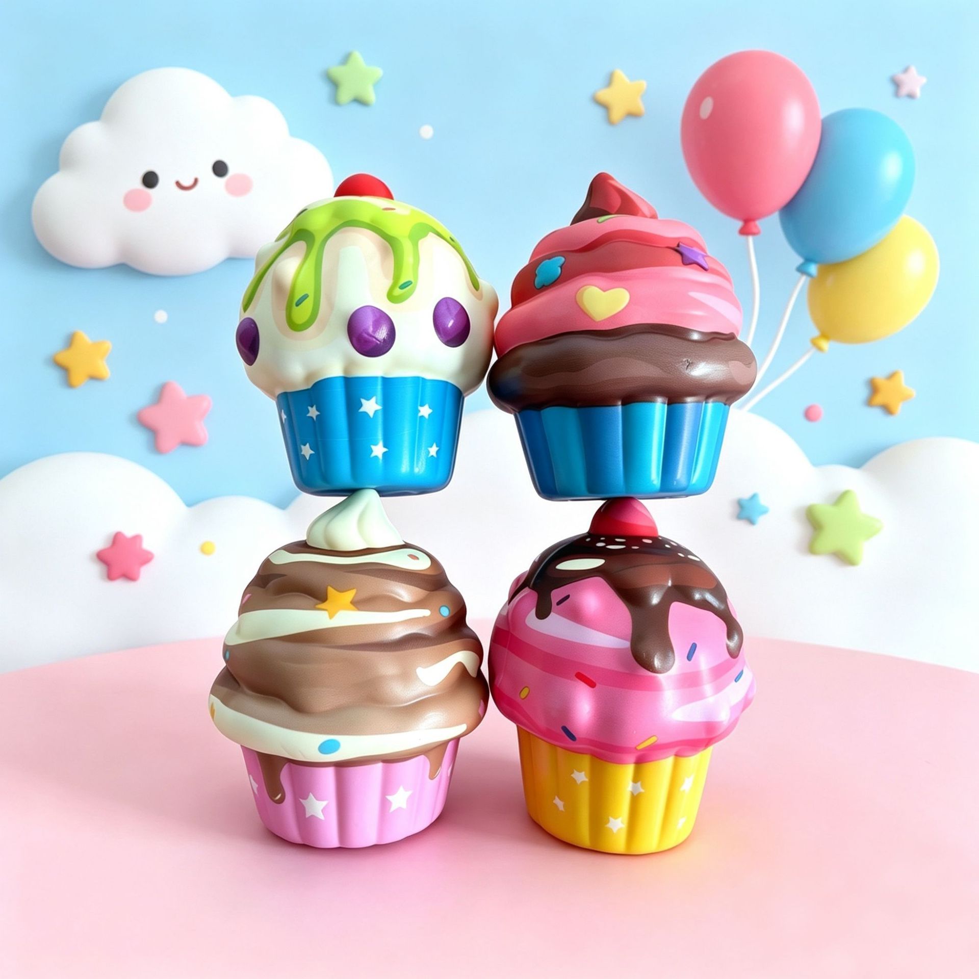 Sanqi Elan® SQ3403 Animal Ice Cream Cone Scented Slow Rising Squishy