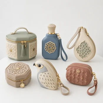 3D Islamic Silicone Coin Purse Falcon Perfume Flask Vanity Lantern Zipper Keychain Bag...