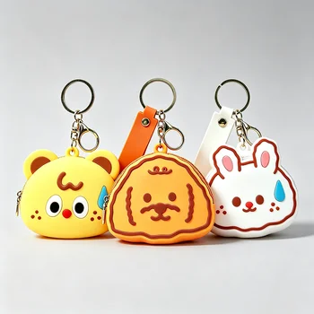 Creative Animal Silicone Coin Purse Keychain Pendant Portable Card Holder Cute Kids Mini...