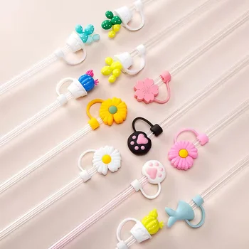 Factory Custom 3D Anime Silicone Straw Cap Topper Dust Plug Sleeve Sublimation for Stanley...