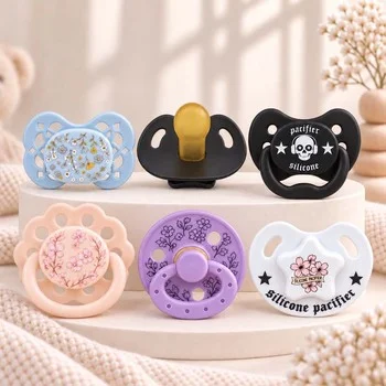 Custom Logo Natural Latex Baby Pacifier Baby Soother Dummy Non Toxic Eco Friendly PP One...