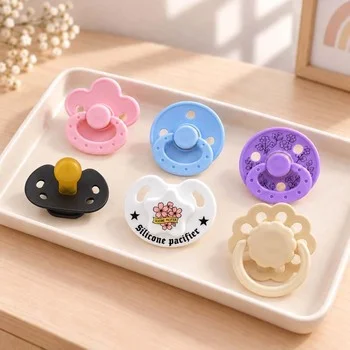 Custom Logo Natural Latex Baby Pacifier Newborn Baby Soother Dummy Non Toxic PP Printed...