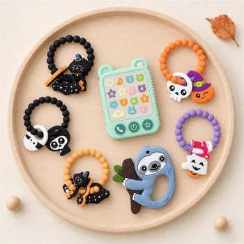 Baby Teether Infant Teether Teething Toy Teething Stick Teething Ring Silicone Teether...
