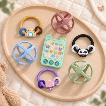 Baby Teether Infant Teether Teething Toy Teething Stick Teething Ring Cactus Donut Ring...