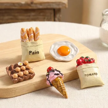 3D Resin Fridge Magnet Set Cartoon Breakfast Food Character Magnetic Sticker DIY Custom...