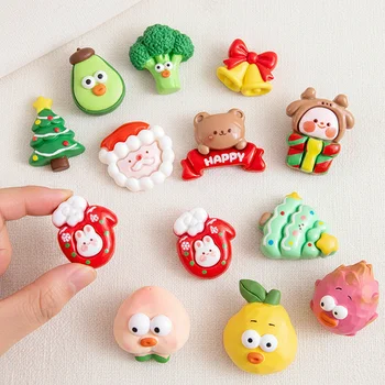 3D Resin Christmas Fridge Magnet Santa Snowman Xmas Tree DIY Custom Fruit Decor Home Decor...