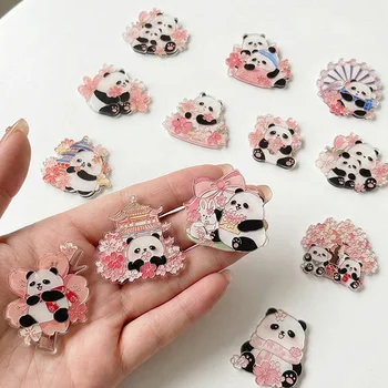 Cute Sakura Festival Panda DIY Customizable Acrylic Fridge Magnet Chinese Style Home Decor...
