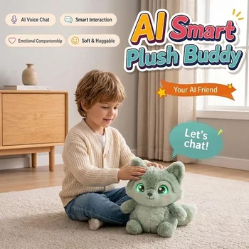 AI Smart Plush Toy Cat Voice Chat Interactive Robot Emotional Educational Companion Kids...