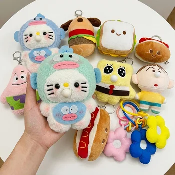 Custom Kawaii Cartoon Character Food Plush Keychain Toy Fluffy Plush Doll Pendant Mini...