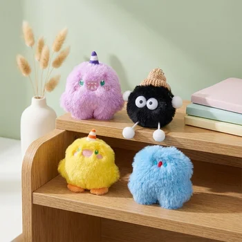 Custom Kawaii Cute Monster Plush Keychain Toy Fluffy Plush Doll Pendant Mini Plush Toy...
