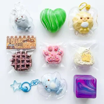 Silicone Squishy Toy Kawaii Cat Paw Food Animal Slow Rising Stress Relief Squeeze Toys OEM...