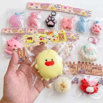Silicone Squishy Toy Kawaii Cat Paw Pinch Animal Food Slow Rising Stress Relief Squeeze...