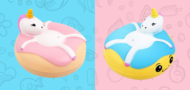 Sanqi Elan® Unicorn Donut Squishy 9.5 7CM Slow Rising With Packaging Collection Gift Soft Toy